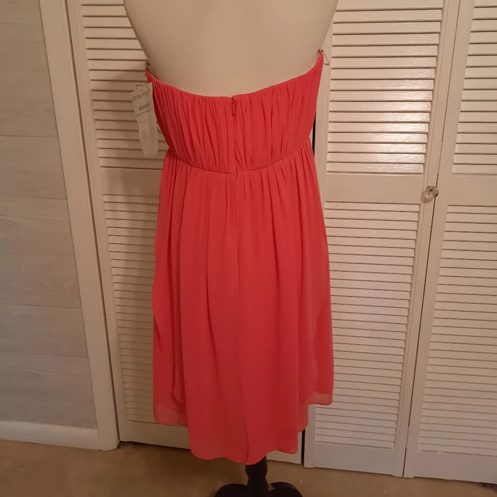 Donna morgan coral ruched convertible 8 in 1 chiffon dress sz 10 NWT *I - Picture 5 of 10